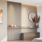 Kit 2 Placas de Painel Ripado Tóquio 250cm x 58cm x 3,3mm (Rende 2,9m²) Ecorevest Bege Kit 2 Placas de Painel Ripado Tóquio 250cm x 58cm x 3,3mm (Rende 2,9m²) Ecorevest Bege