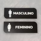 Kit 2 Placas De Sinalização Banheiro Masculino E Feminino