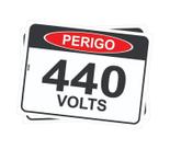 Kit 2 Placas de Sinalização - Perigo: Energia Elétrica 440 Volts Aviso de Voltagem e Alta Tensão