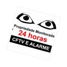 Kit 2 Placas de Sinalização Propriedade Monitorada 24 Horas - CFTV e Alarme para Segurança Residencial