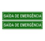 Kit 2 Placas de Sinalização Saída de Emergência PS Verde 5x25cm Segurança Kit 2 Placas de Sinalização Saída de Emergência PS Verde 5x25cm Segurança