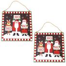 Kit 2 Placas Decorativa Enfeite De Natal Madeira Pendurar Decoração Natalina