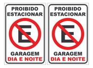 Kit 2 Placas Proibido Estacionar 30x20cm Ps 1mm