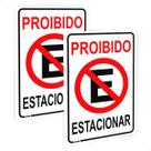 Kit 2 Placas Proibido Estacionar Garagem 20x30cm Ps 1mm