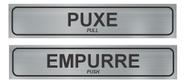 Kit 2 Placas Sinalização Puxe E Empurre 25x5cm Ps 1mm