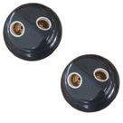 Kit 2 Plafon Duplo Redondo Sobrepor Decorativo Para 2 Lâmpadas Led Soquete Porcelana E27 100W Bivolt Ilumi