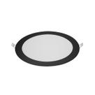Kit 2 Plafon Painel Led Emb Redondo 18w 4100k 22x22 Preto