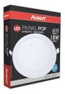 Kit 2 Plafon Painel Led Redondo Embutir 18w 6500k Ultra Slim