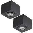 Kit 2 Plafon Sobrepor Preto 13x10,5cm Bivolt PAR20 Dital
