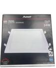 Kit 2 Plafons LED Embutir Avant 24W 6500K Luz Branca Fria Quadrado Slim Bivolt