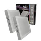 Kit 2 Plafons Led Sobrepor Quadrado 12W 6500K (Branco Frio) 840L Bivolt Termo EcoPanel ALI-1PF002 ALI