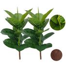 Kit 2 Planta Artificial Fícus Lyrata Verde Sem Vaso