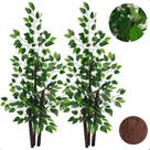 Kit 2 Planta Artificial Ficus Verde Benjamina Sem Vaso Decoração