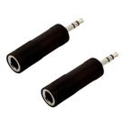 Kit 2 Plug Adaptador P10 Fêmea Stereo P/ P2 Macho Stereo ABS