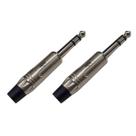 Kit 2 Plug P10 Estéreo Linha Profissional Estilo Amphenol HJ139
