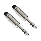Kit 2 Plug P10 Macho Estereo Niquelado LU-71062S Luminos Para Guitarra Violão Baixo Teclado Áudio Profissional