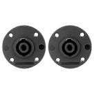 Kit 2 Plug Speakon Fêmea de Painel 4 Vias ABS Redondo Kit 2 Plug Speakon Fêmea de Painel 4 Vias ABS Redondo