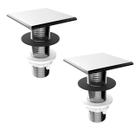 Kit 2 Plug Tapa Furo Cromado Acabamento Quadrado Torneira Balcão Parede Bidê Blukit 50mm Kit 2 Plug Tapa Furo Cromado Acabamento Quadrado Torneira Balcão Parede Bidê Blukit 50mm
