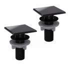 Kit 2 Plug Tapa Furo Preto Acabamento Quadrado Torneira Balcão Parede Bidê Blukit 50mm Kit 2 Plug Tapa Furo Preto Acabamento Quadrado Torneira Balcão Parede Bidê Blukit 50mm