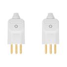 Kit 2 plugue macho 10a 2p+t 180 250v margirius branco