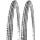 Kit 2 Pneu 24 X 1.3/8 Cadeira De Rodas Vee Rubber Mobilidade Cadeirante Borracha Perfomance Cinza Resistente