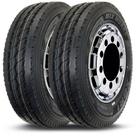 Kit 2 Pneu Aro 22.5 275/80R22.5 Xbri Mix Works F1 149/146K 16PR TL Liso Misto