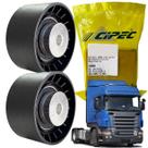 Kit 2 Polias Auxiliar Correia Alternador Para Scania Pgr D13