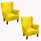 Kit 2 poltrona amamentação elisa suede amarelo