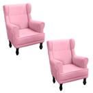 Kit 2 poltrona amamentação elisa suede rosa