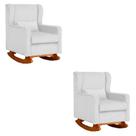 Kit 2 Poltrona Aurora Balanço Vovo Suede Branco - FM Kit 2 Poltrona Aurora Balanço Vovo Suede Branco - FM