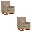 Kit 2 Poltrona Aurora Balanço Vovo Suede Capuccino - FM Kit 2 Poltrona Aurora Balanço Vovo Suede Capuccino - FM