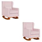 Kit 2 Poltrona Aurora Balanço Vovo Suede Rosa Bebê - FM Kit 2 Poltrona Aurora Balanço Vovo Suede Rosa Bebê - FM