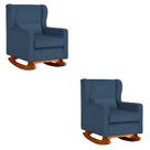 Kit 2 Poltrona Aurora Balanço Vovo Suede Royal - FM Kit 2 Poltrona Aurora Balanço Vovo Suede Royal - FM