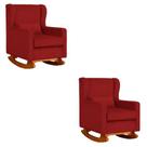 Kit 2 Poltrona Aurora Balanço Vovo Suede Vermelho - FM Kit 2 Poltrona Aurora Balanço Vovo Suede Vermelho - FM