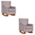 Kit 2 Poltrona Aurora Balanço Vovo Veludo Rose - FM Kit 2 Poltrona Aurora Balanço Vovo Veludo Rose - FM