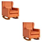 Kit 2 Poltrona Aurora Balanço Vovo Veludo Terracota - FM