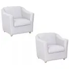 Kit 2 Poltrona Bia Decorativa Reforçada Recepção Clínica Salão Sala de Estar material sintético