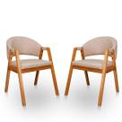 Kit 2 Poltrona Cadeira Para Sala Madeira Maciça Kora