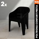 Kit 2 Poltrona Cadeira Plástica Suporta Até 100kg Material Altamente Resistente