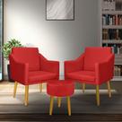 kit 2 poltrona decativa Isa + puff redondo pés palido kit 2 poltrona decativa Isa + puff redondo pés palido