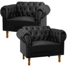 Kit 2 Poltrona Decorativa Chesterfield para Consultório e Recepção material sintético - SOFA STORE Kit 2 Poltrona Decorativa Chesterfield para Consultório e Recepção material sintético - SOFA STORE