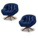 Kit 2 Poltrona Decorativa Estofada Base Giratória Califórnia