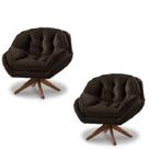 Kit 2 Poltrona Decorativa Estofada Base Giratória Califórnia