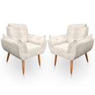 Kit 2 Poltrona Opala para Sala e Quarto Suede - LH Decor