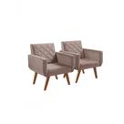Kit 2 Poltronas 1 Lugar Braço Anabelle Unidecor Cappuccino