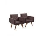 Kit 2 Poltronas 1 Lugar Braço Anabelle Unidecor Marrom