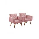 Kit 2 Poltronas 1 Lugar Braço Anabelle Unidecor Rosa