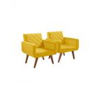 Kit 2 Poltronas 1 Lugar Com Braço Anabelle Giratória Suede Amarelo Unidecor Kit 2 Poltronas 1 Lugar Com Braço Anabelle Giratória Suede Amarelo Unidecor