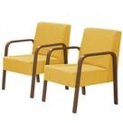 Kit 2 Poltronas 1 Lugar Luna Braço Madeira D Salla Amarelo Kit 2 Poltronas 1 Lugar Luna Braço Madeira D Salla Amarelo