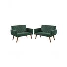 Kit 2 Poltronas 2 Lugares Anabelle Suede Verde Unidecor Kit 2 Poltronas 2 Lugares Anabelle Suede Verde Unidecor